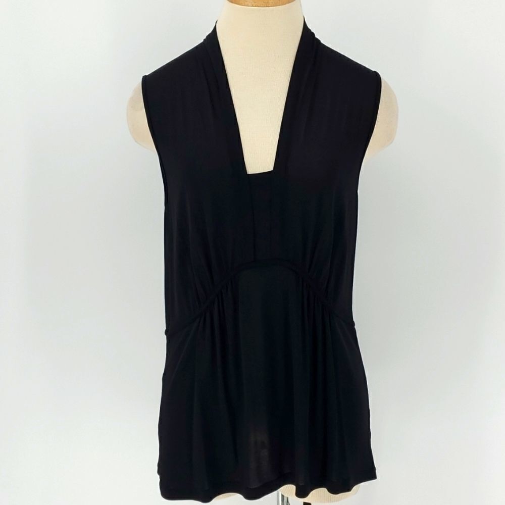 Nine West chiffon black top, size large. Great for layered look.